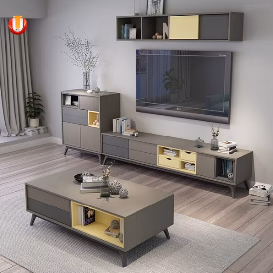 Folding Glass Wooden Mirrored Living Room Furniture Side Sofa Coffee Table Dining Table Wall Unit TV Cabinets TV Stands