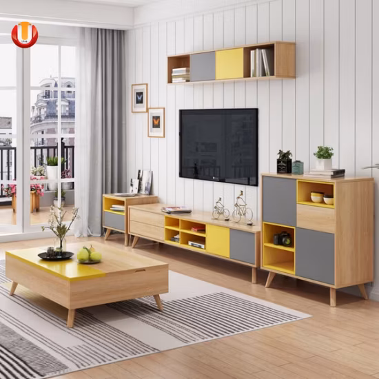 Folding Glass Wooden Mirrored Living Room Furniture Side Sofa Coffee Table Dining Table Wall Unit TV Cabinets TV Stands