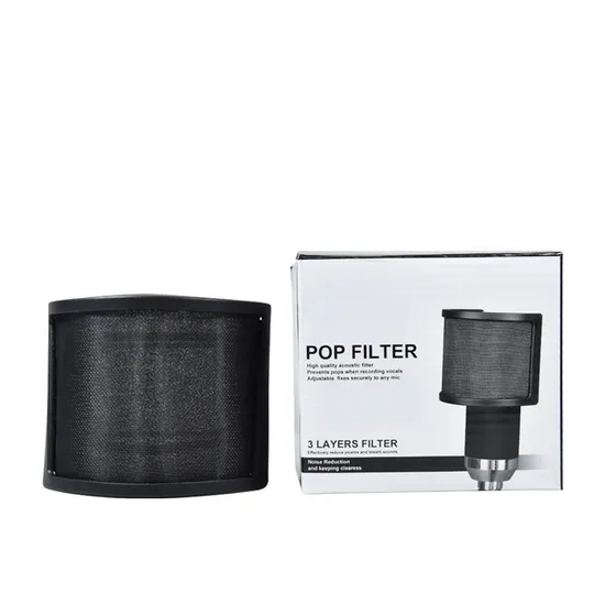 New High Quality Condenser Trapezoid U Shape Microphone Wind Screen Metal Studio Pop Filter with Mic Shield Foam 