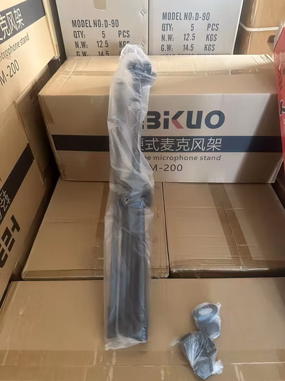 Chinese Factory Flexible Height Double Metal Foldable Tripod Portable Microphone Mic Stand