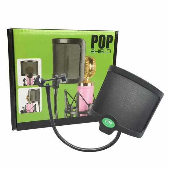 Microphone Pop Filter Metal Shield U Shape Windscreen Popfilter Microphone for Studio Recording 