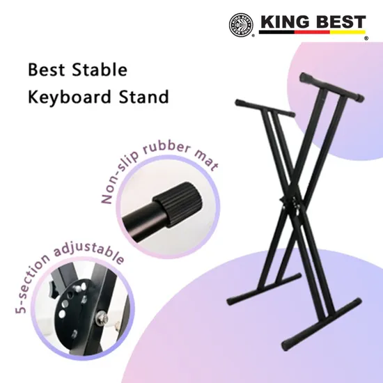 OEM Piano Musical Accessories Piano Stand Double Folding Adjustable Keyboard Stand Factory 