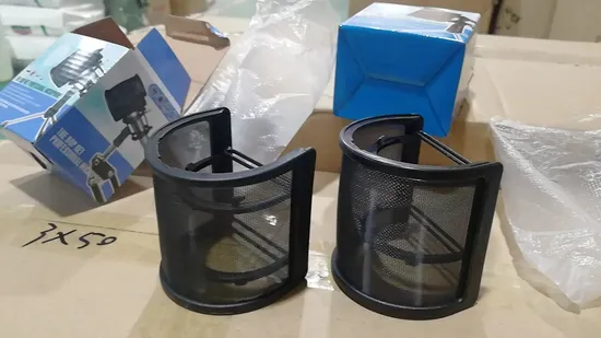 Wholesale Mic Pop Filter, Microphone Pop Filter U Shape Windshield Metal Mesh Mic Windshield for Studio 