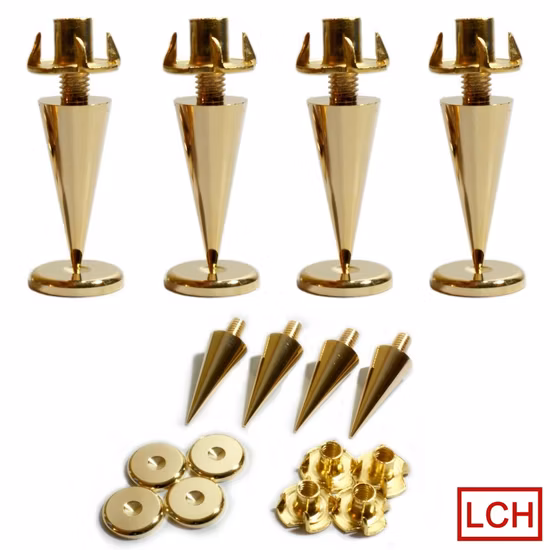 Custom CNC Machining Service CNC Machining Brass Speaker Spikes Audio Stand